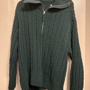 Aerie Teal Textured Knit Pullover